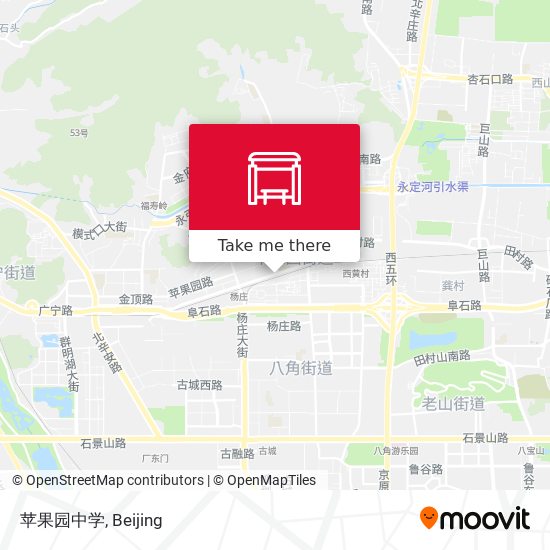 苹果园中学 map