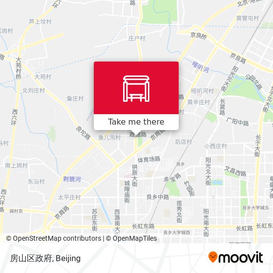 房山区政府 map
