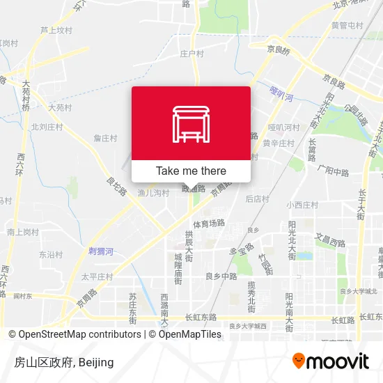房山区政府 map