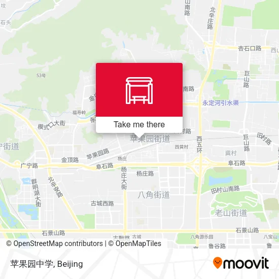 苹果园中学 map