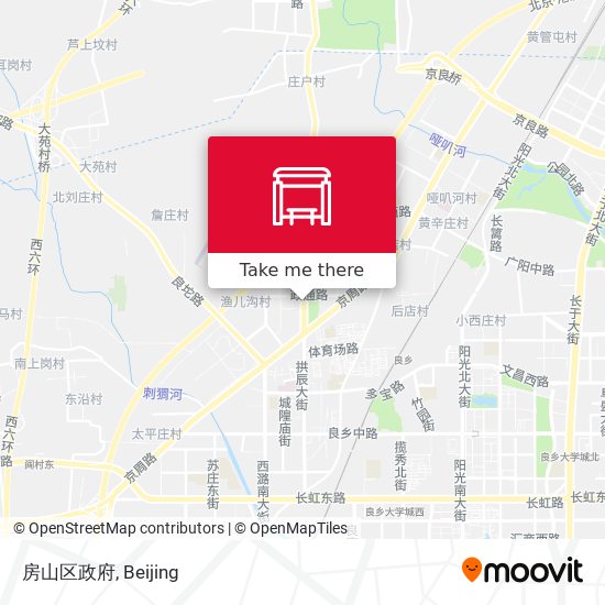 房山区政府 map