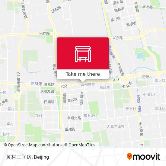 黄村三间房 map