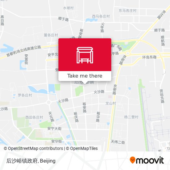 后沙峪镇政府 map
