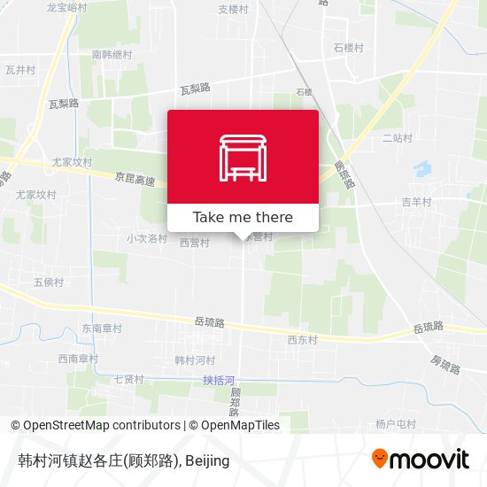 韩村河镇赵各庄(顾郑路) map