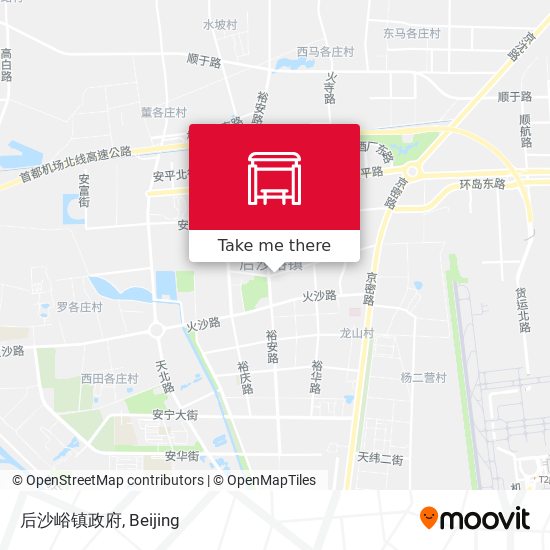 后沙峪镇政府 map