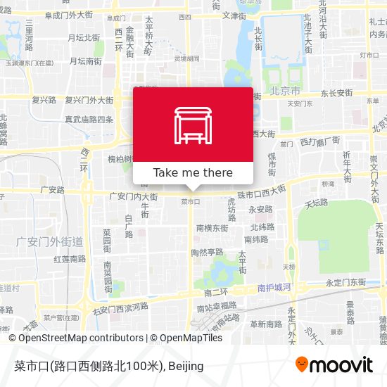 菜市口(路口西侧路北100米) map