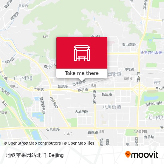 地铁苹果园站北门 map
