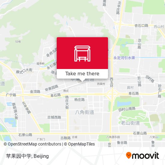 苹果园中学 map