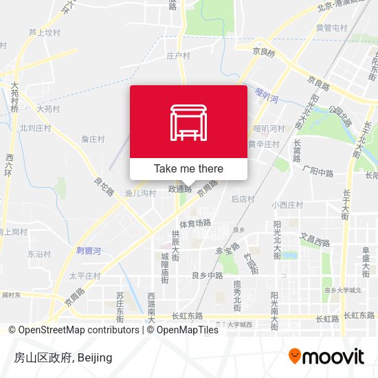 房山区政府 map