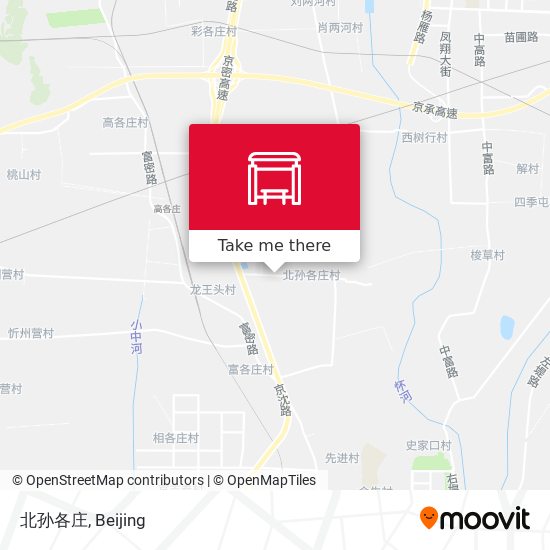 北孙各庄 map