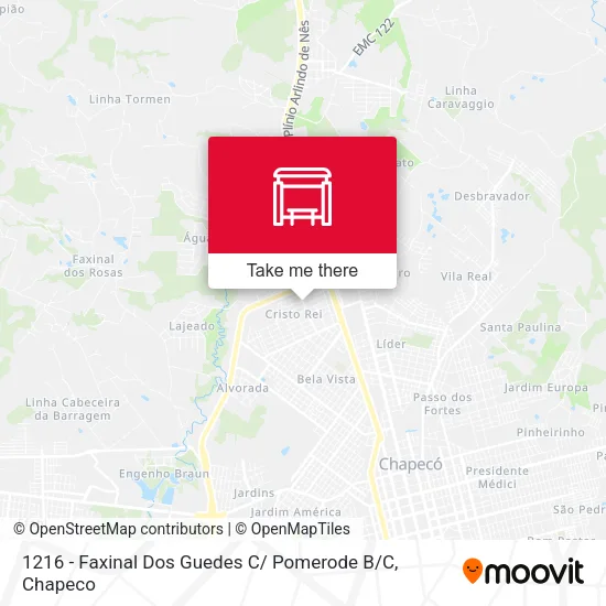 1216 - Faxinal Dos Guedes C/ Pomerode B / C map