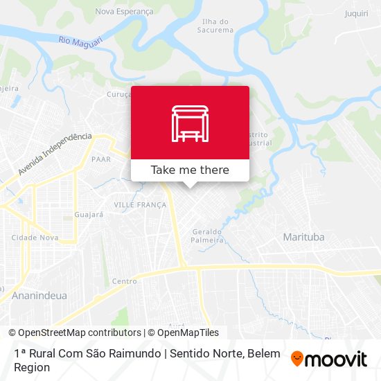 1ª Rural Com São Raimundo | Sentido Norte map