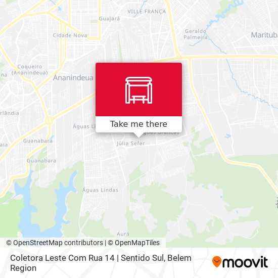 Coletora Leste Com Rua 14 | Sentido Sul map