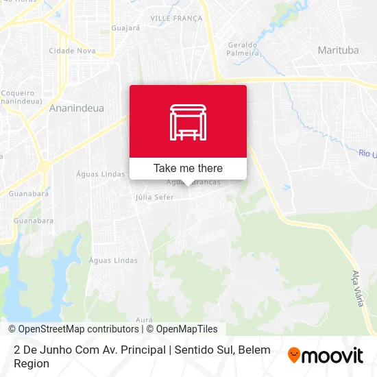 2 De Junho Com Av. Principal | Sentido Sul map