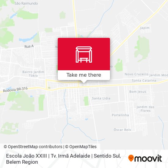 Mapa Escola João XXIII | Tv. Irmã Adelaide | Sentido Sul