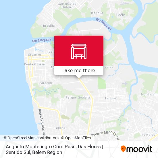 Augusto Montenegro Com Pass. Das Flores | Sentido Sul map