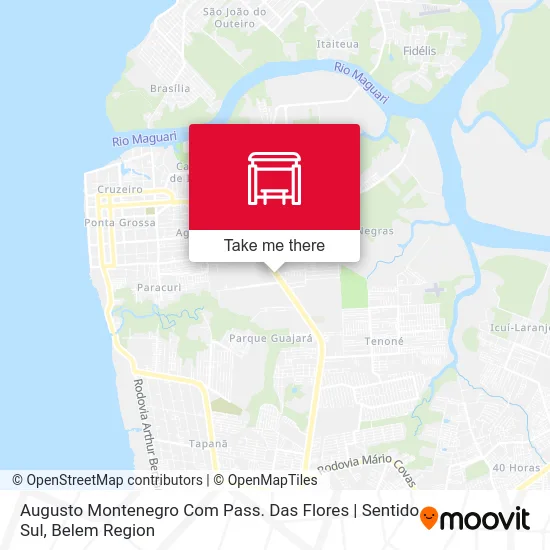 Augusto Montenegro Com Pass. Das Flores | Sentido Sul map