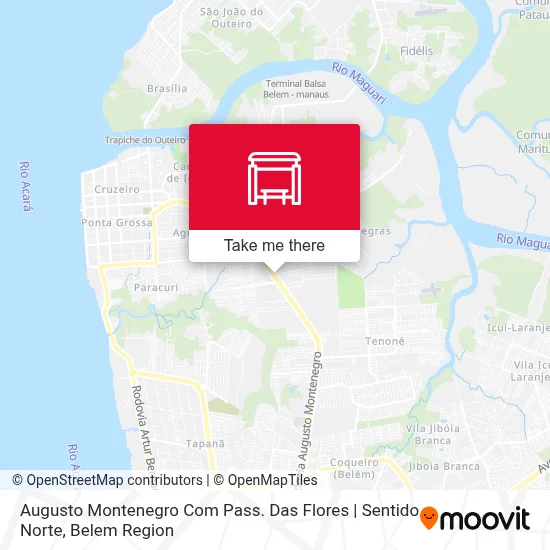 Augusto Montenegro Com Pass. Das Flores | Sentido Norte map