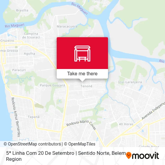 5ª Linha Com 20 De Setembro | Sentido Norte map