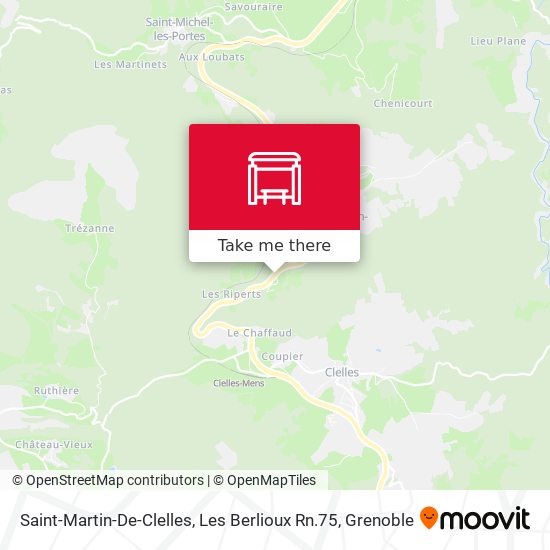 Saint-Martin-De-Clelles, Les Berlioux Rn.75 map
