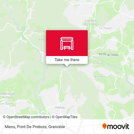 Mens, Pont De Prebois map