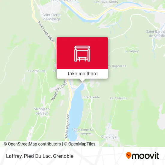 Laffrey, Pied Du Lac map