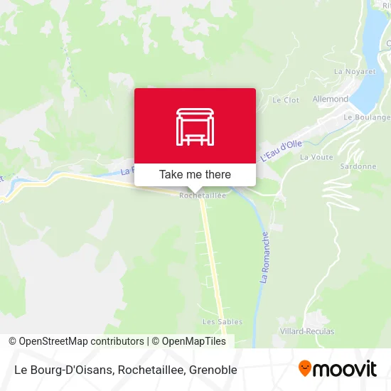 Le Bourg-D'Oisans, Rochetaillee map