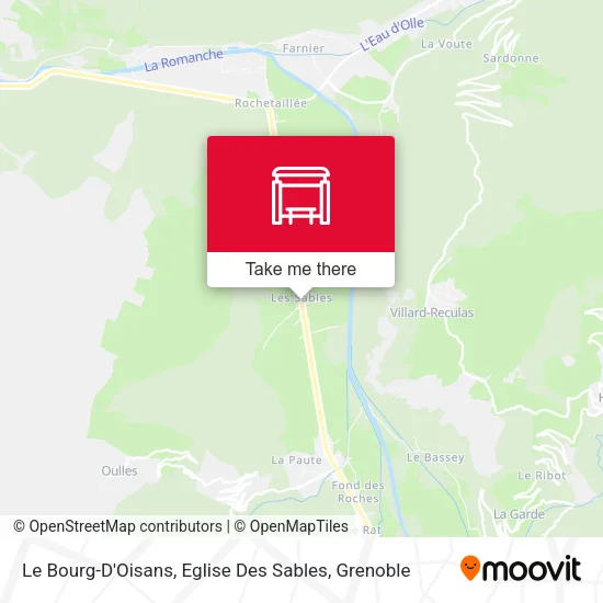 Le Bourg-D'Oisans, Eglise Des Sables map