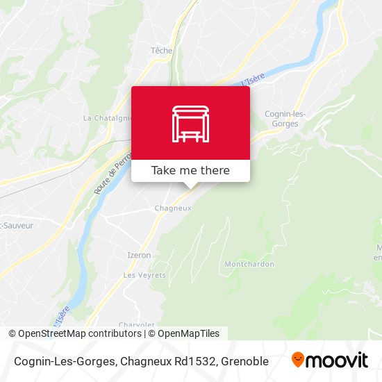 Cognin-Les-Gorges, Chagneux Rd1532 map