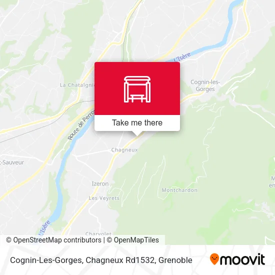 Cognin-Les-Gorges, Chagneux Rd1532 map