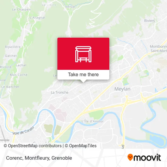 Corenc, Montfleury map