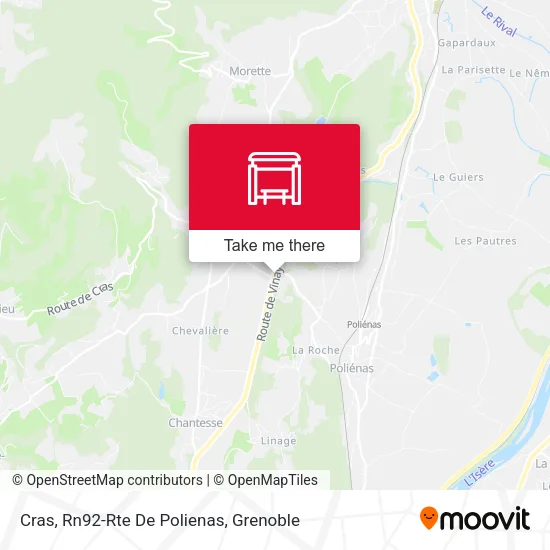 Cras, Rn92-Rte De Polienas map