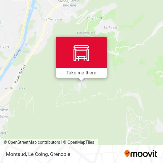 Montaud, Le Coing map