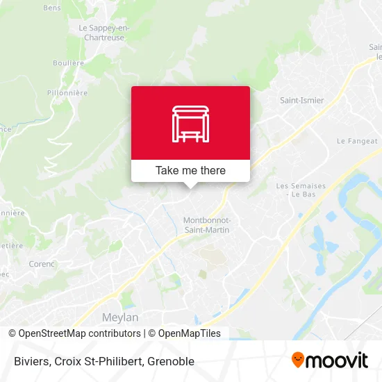 Biviers, Croix St-Philibert map