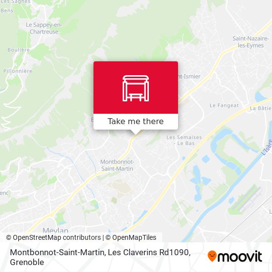 Montbonnot-Saint-Martin, Les Claverins Rd1090 map
