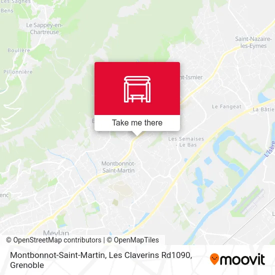 Montbonnot-Saint-Martin, Les Claverins Rd1090 map