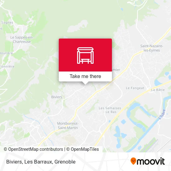 Biviers, Les Barraux map