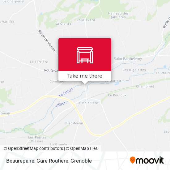 Beaurepaire, Gare Routiere map