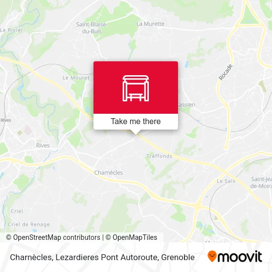 Charnècles, Lezardieres Pont Autoroute map