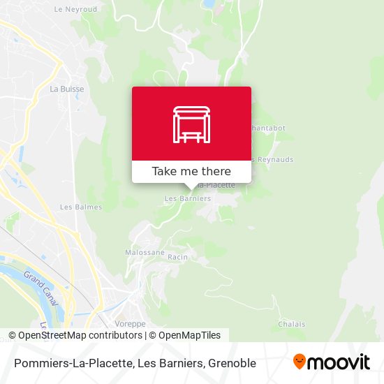 Pommiers-La-Placette, Les Barniers map