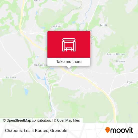 Châbons, Les 4 Routes map