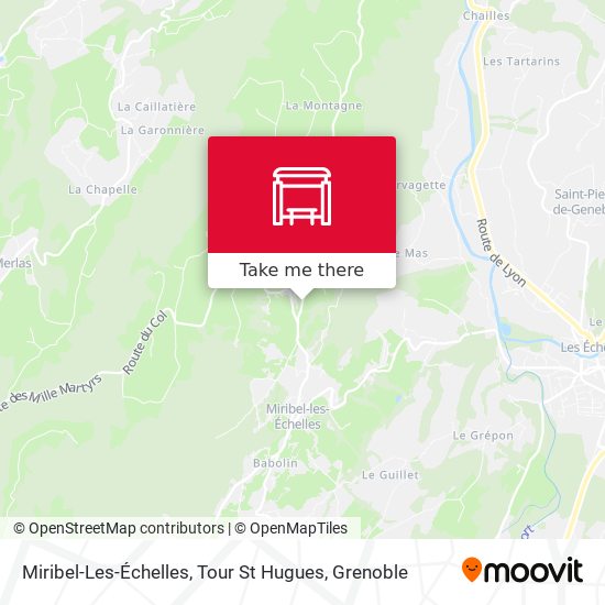 Miribel-Les-Échelles, Tour St Hugues map