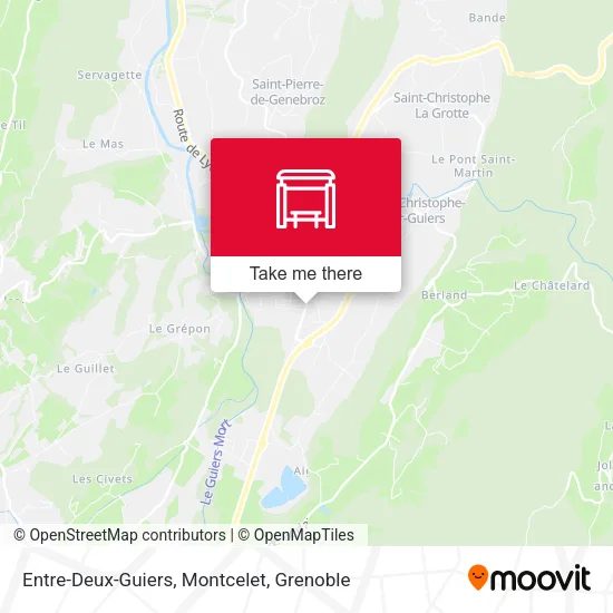 Entre-Deux-Guiers, Montcelet map