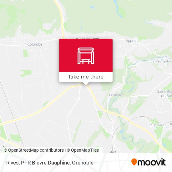 Rives, P+R Bievre Dauphine map