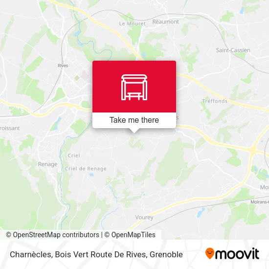 Charnècles, Bois Vert Route De Rives map