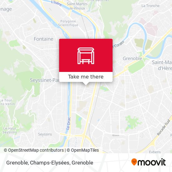 Grenoble, Champs-Elysées map