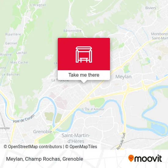 Meylan, Champ Rochas map