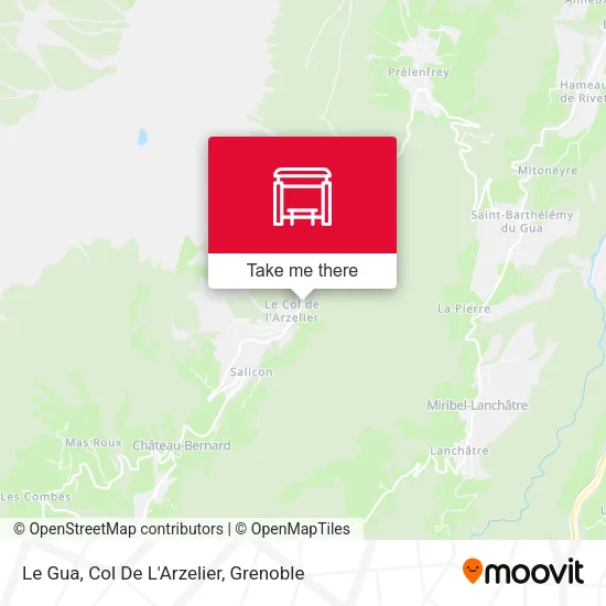 Le Gua, Col De L'Arzelier map