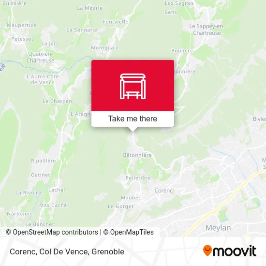 Corenc, Col De Vence map