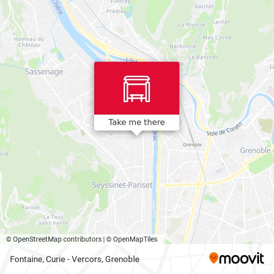 Fontaine, Curie - Vercors map